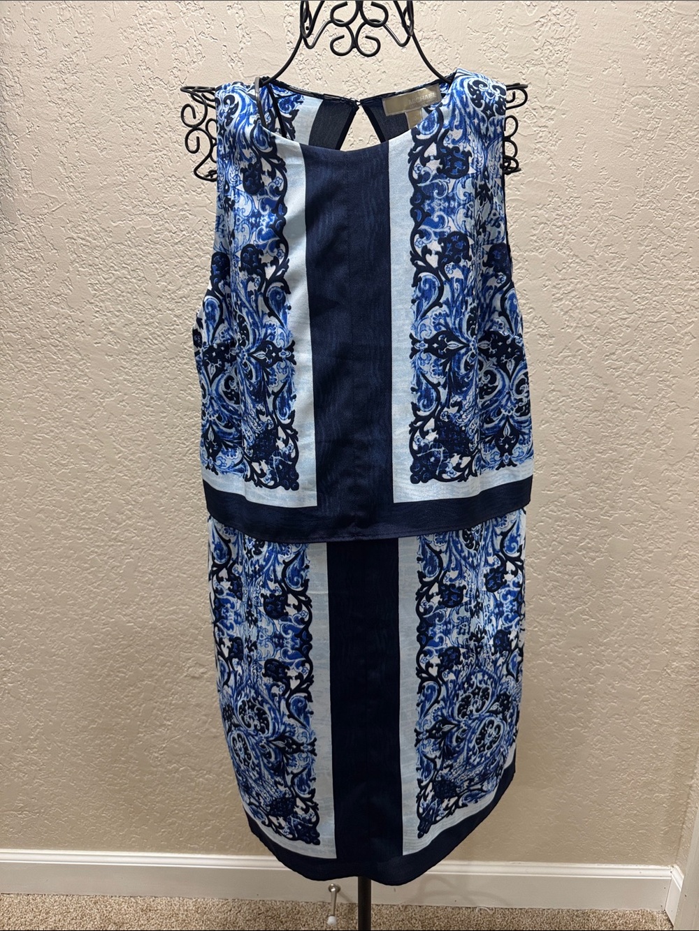 MICHAEL Michael Kors Blue and White Patterned Girls' One-Piece